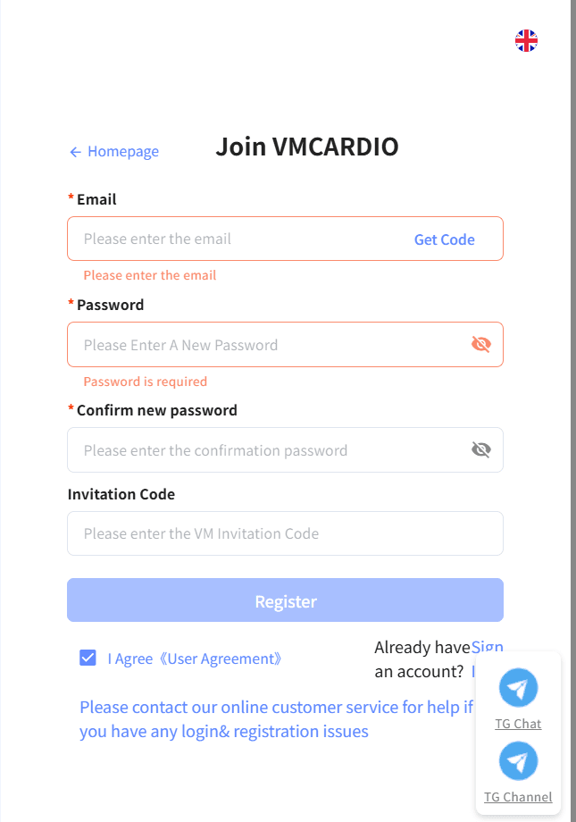 Register Vmcard