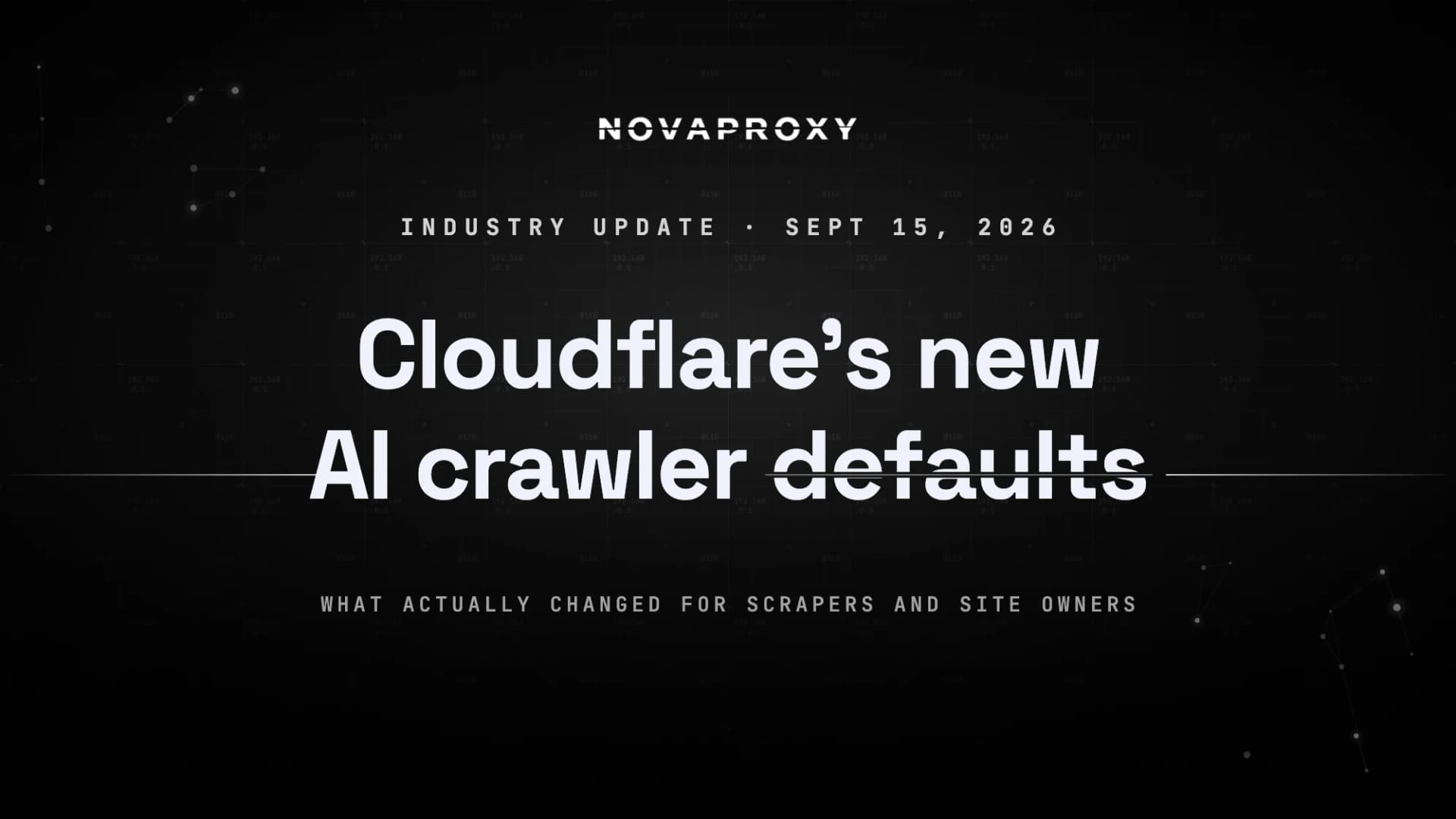 Cloudflare's AI Crawler Defaults Took Effect on September 15, 2026 — Here's What Actually Changed
